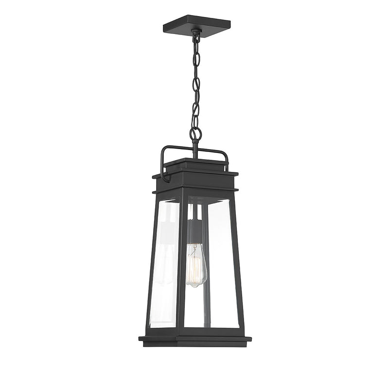 Savoy House 5-816-BK One Light Outdoor Hanging Lantern, Matte Black
