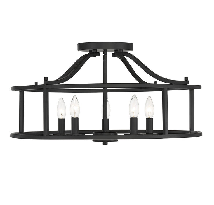 Savoy House 6-1679-5-89 Five Light Semi Flush Mount, Matte Black