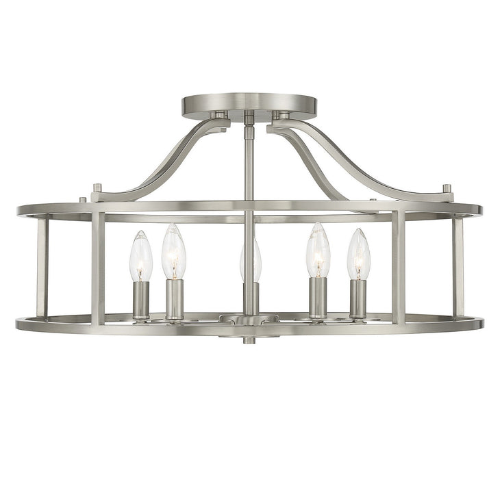 Savoy House 6-1679-5-SN Five Light Semi Flush Mount, Satin Nickel