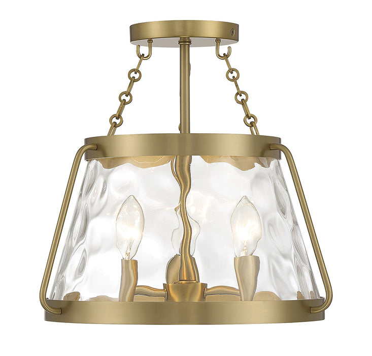 Savoy House 6-1802-3-322 Three Light Semi-Flush Mount, Warm Brass