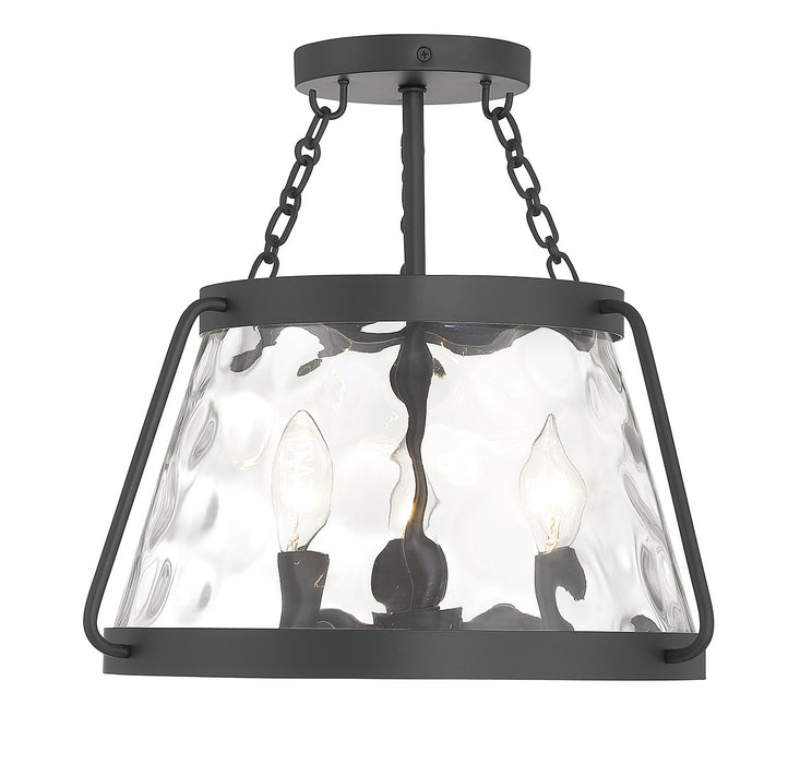Savoy House 6-1802-3-89 Three Light Semi-Flush Mount, Matte Black