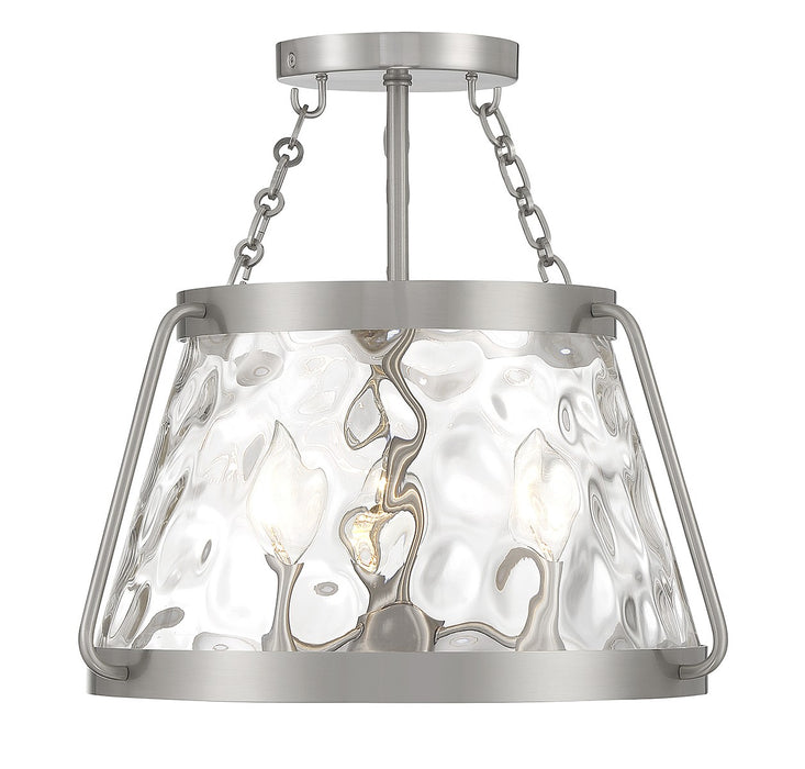 Savoy House 6-1802-3-SN Three Light Semi-Flush Mount, Satin Nickel