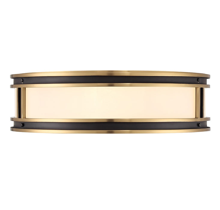 Savoy House 6-1822-4-143 Four Light Flush Mount, Matte Black with Warm Brass