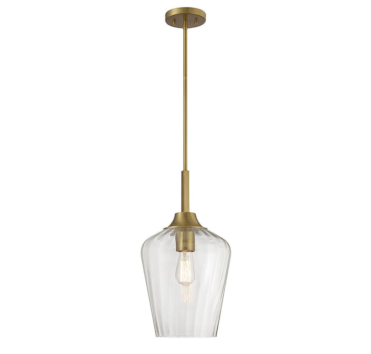 Savoy House 7-3390-1-322 One Light Pendant, Warm Brass