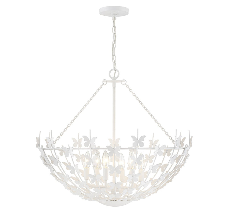 Savoy House 7-4199-6-83 Six Light Pendant, Bisque White