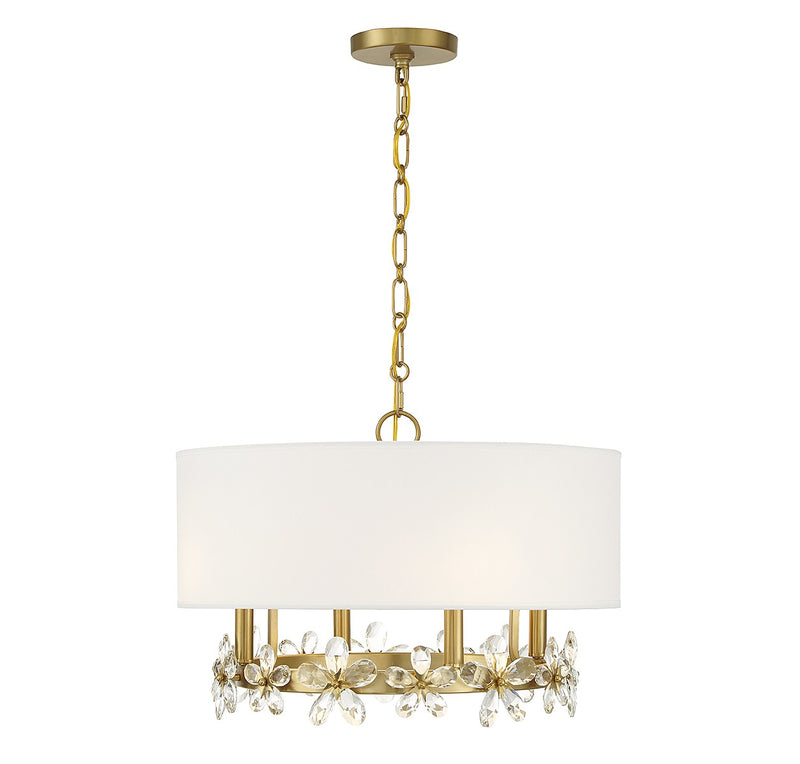 Savoy House 7-4366-4-322 Four Light Pendant, Warm Brass