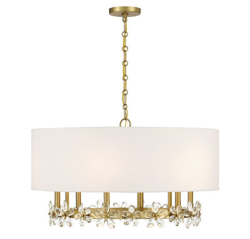 Savoy House 7-4368-6-322 Six Light Pendant, Warm Brass