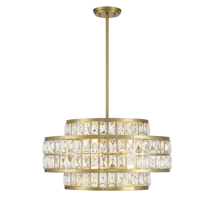 Savoy House 7-9046-4-322 Four Light Pendant, Warm Brass