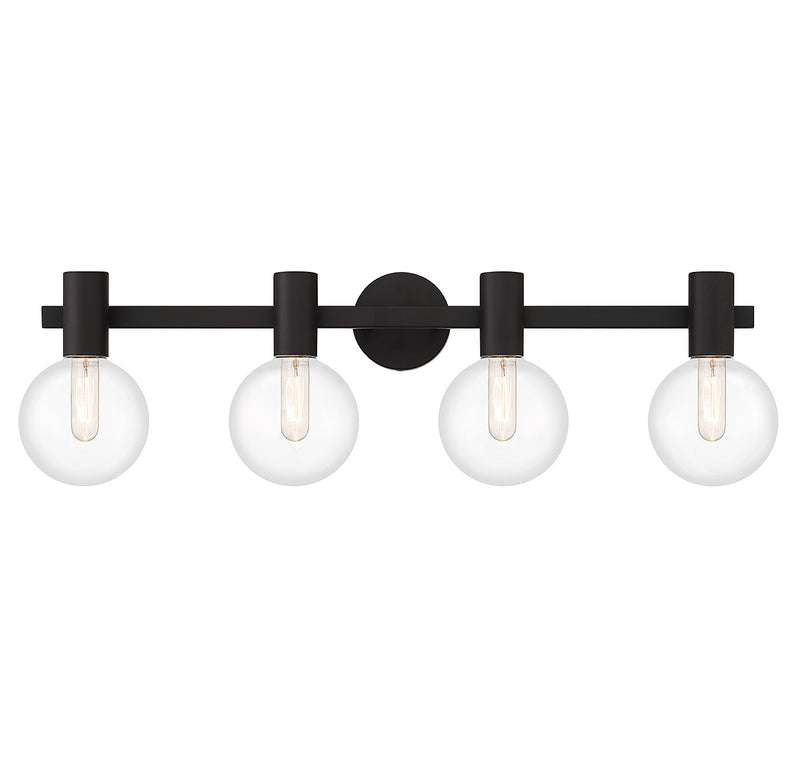 Savoy House 8-3076-4-BK Four Light Bathroom Vanity, Matte Black