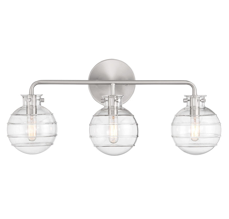 Savoy House 8-4300-3-SN Three Light Bathroom Vanity, Satin Nickel
