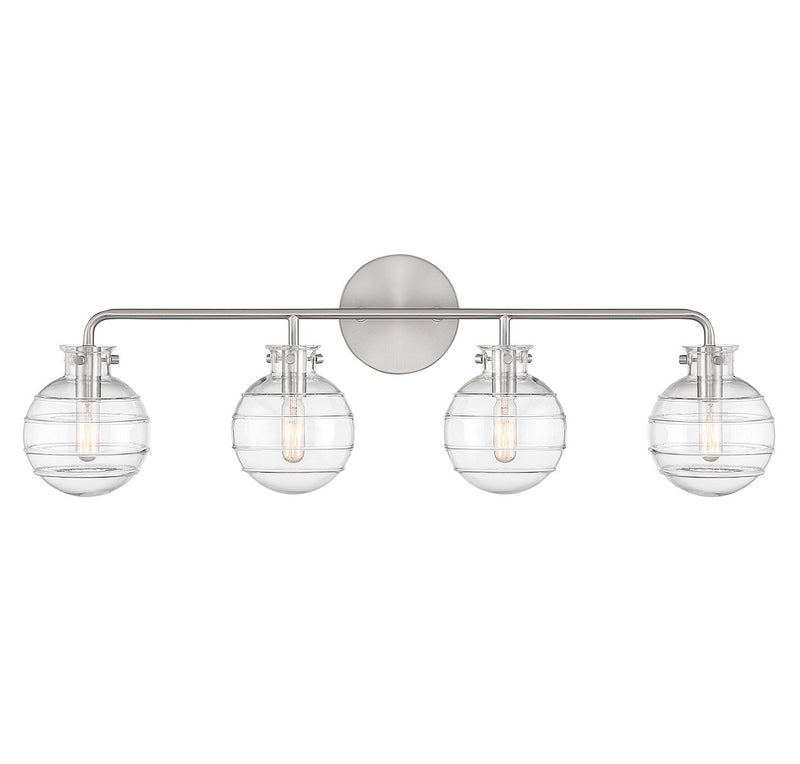Savoy House 8-4300-4-SN Four Light Bathroom Vanity, Satin Nickel