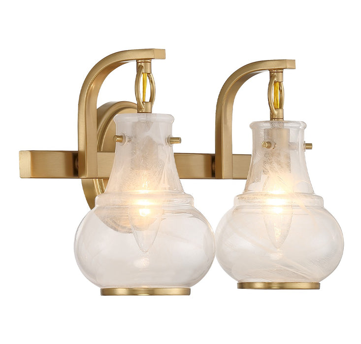 Savoy House 8-4417-2-322 Two Light Bathroom Vanity, Warm Brass