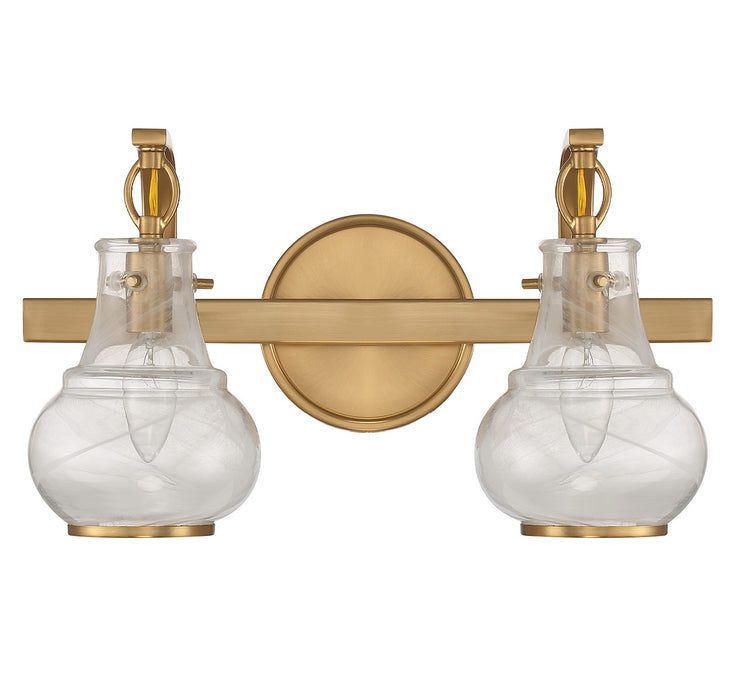 Savoy House 8-4417-2-322 Two Light Bathroom Vanity, Warm Brass