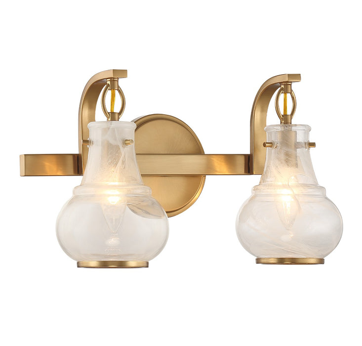 Savoy House 8-4417-2-322 Two Light Bathroom Vanity, Warm Brass