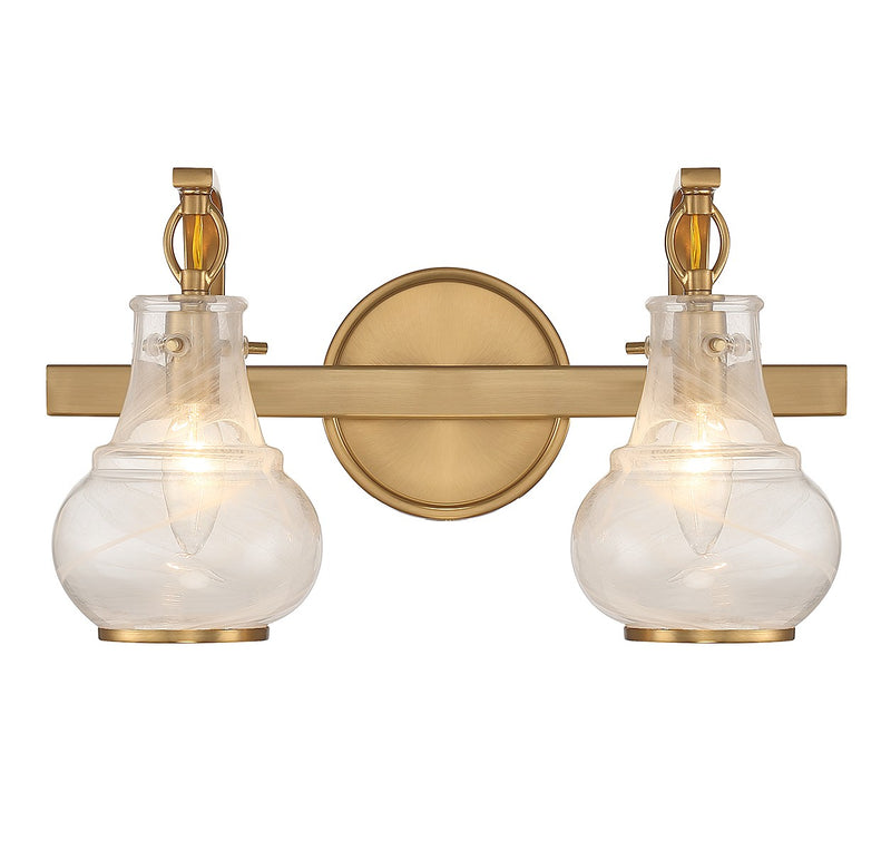 Savoy House 8-4417-2-322 Two Light Bathroom Vanity, Warm Brass
