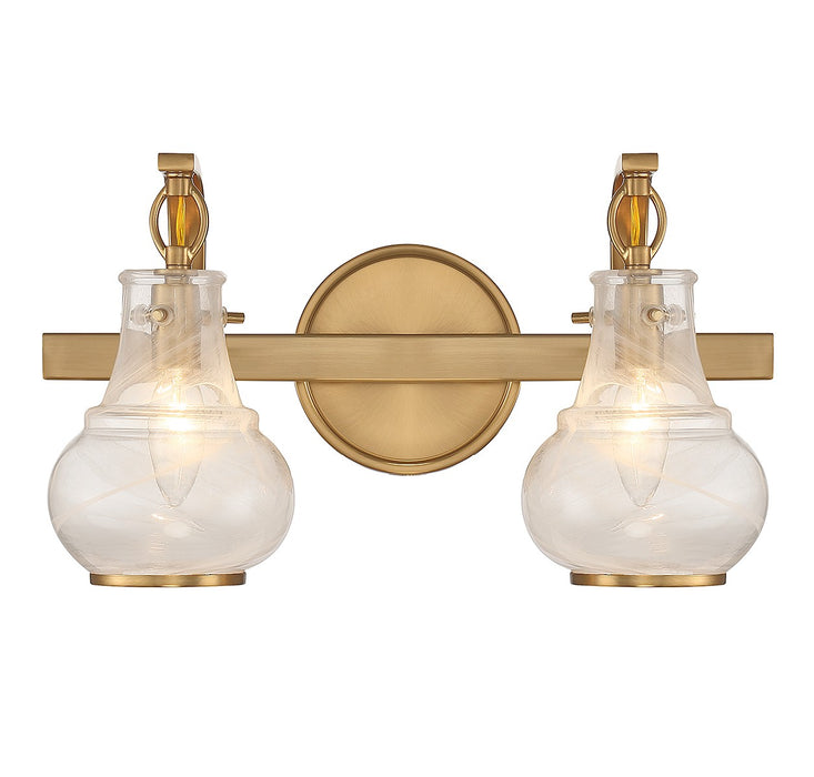 Savoy House 8-4417-2-322 Two Light Bathroom Vanity, Warm Brass