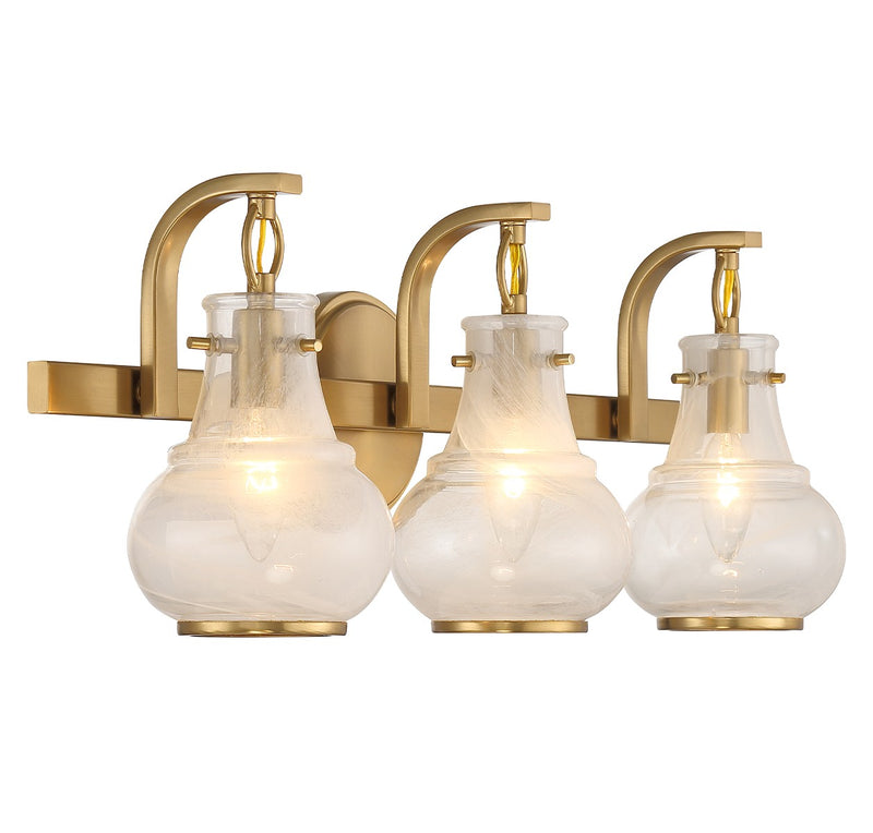 Savoy House 8-4417-3-322 Three Light Bathroom Vanity, Warm Brass