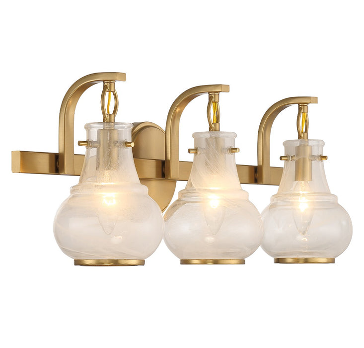 Savoy House 8-4417-3-322 Three Light Bathroom Vanity, Warm Brass