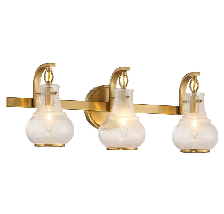 Savoy House 8-4417-3-322 Three Light Bathroom Vanity, Warm Brass