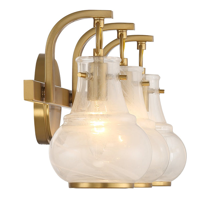 Savoy House 8-4417-3-322 Three Light Bathroom Vanity, Warm Brass