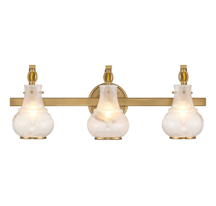 Savoy House 8-4417-3-322 Three Light Bathroom Vanity, Warm Brass