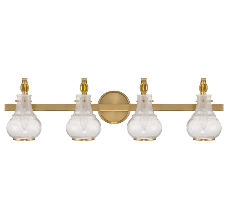Savoy House 8-4417-4-322 Four Light Bathroom Vanity, Warm Brass