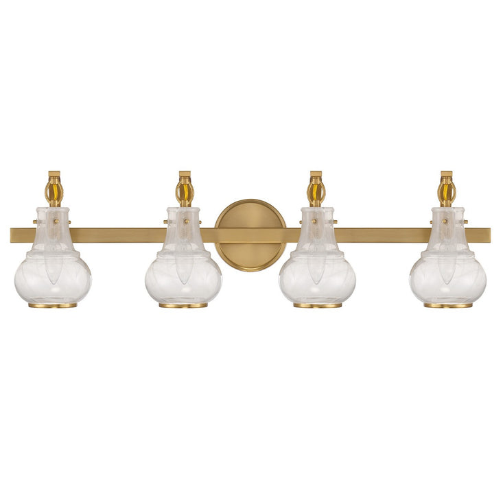 Savoy House 8-4417-4-322 Four Light Bathroom Vanity, Warm Brass