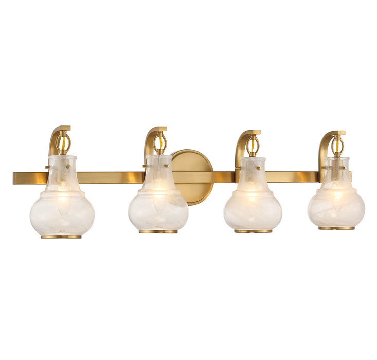 Savoy House 8-4417-4-322 Four Light Bathroom Vanity, Warm Brass