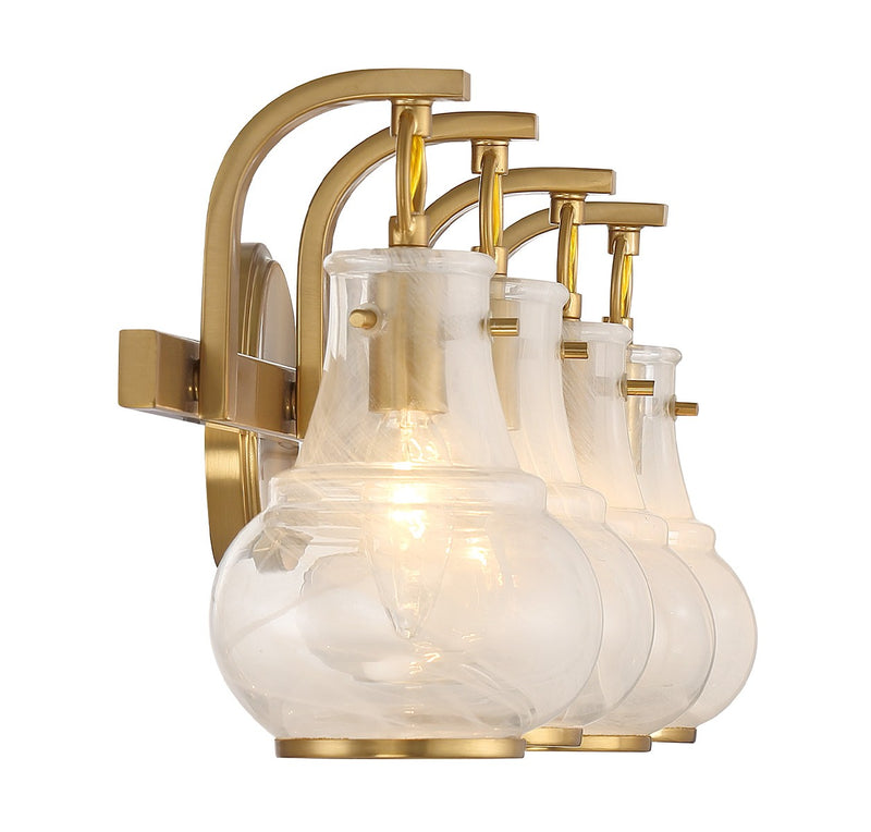 Savoy House 8-4417-4-322 Four Light Bathroom Vanity, Warm Brass