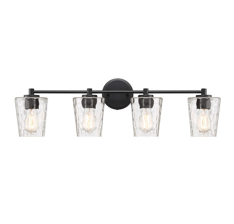 Savoy House 8-5606-4-BK Four Light Bathroom Vanity, Matte Black