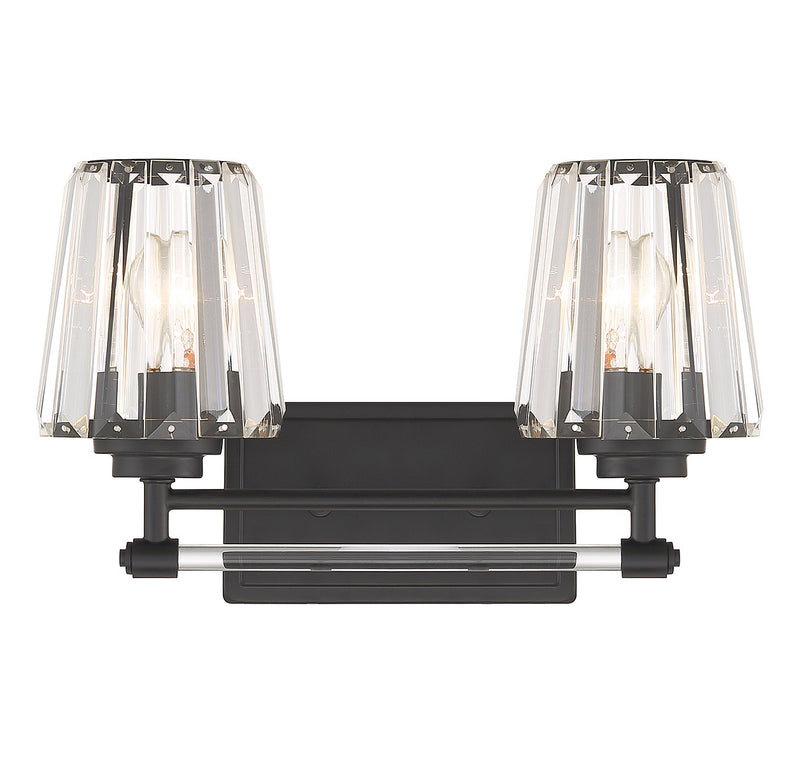 Savoy House 8-6001-2-BK Two Light Bathroom Vanity, Matte Black