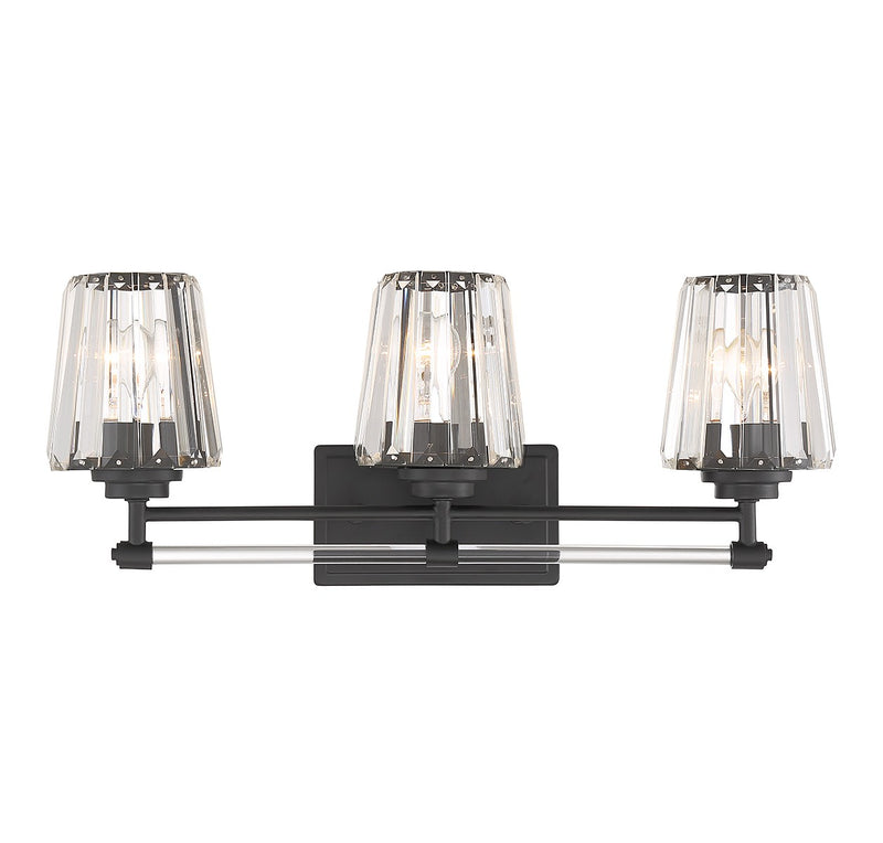 Savoy House 8-6001-3-BK Three Light Bathroom Vanity, Matte Black