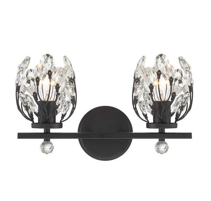 Savoy House 8-6601-2-BK Two Light Bathroom Vanity, Matte Black
