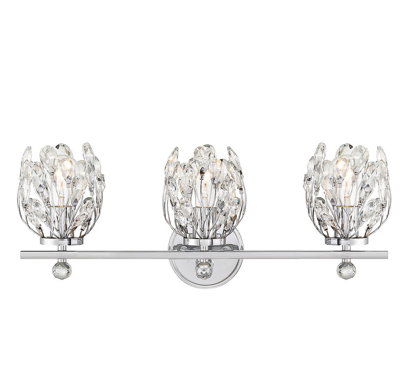 Savoy House 8-6601-3-11 Three Light Bathroom Vanity, Chrome