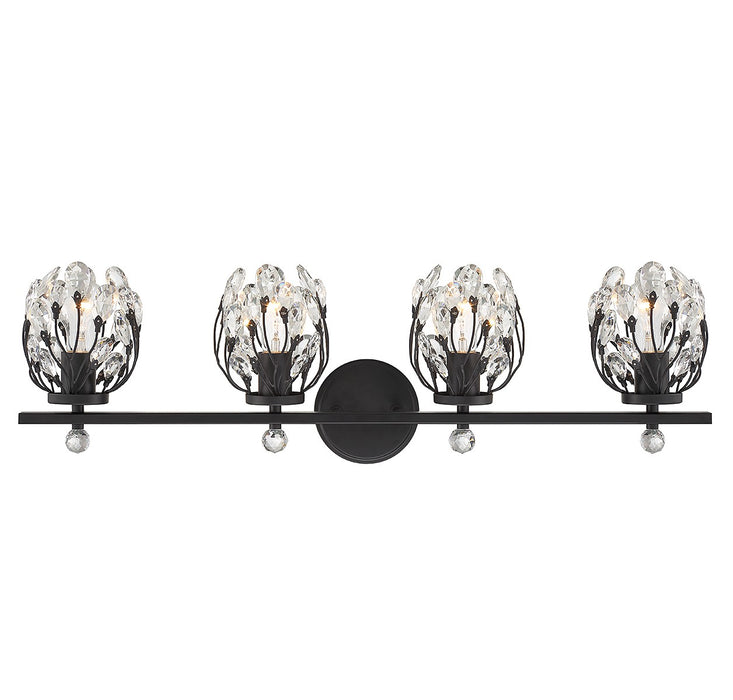 Savoy House 8-6601-4-BK Four Light Bathroom Vanity, Matte Black