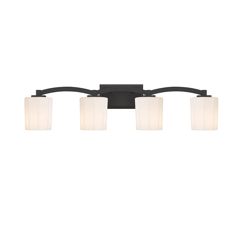 Savoy House 8-7710-4-BK Four Light Bathroom Vanity, Matte Black