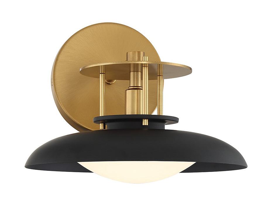 Savoy House 9-1686-1-143 One Light Wall Sconce, Matte Black with Warm Brass