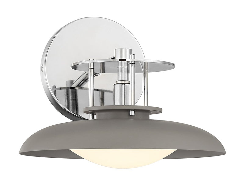 Savoy House 9-1686-1-175 One Light Wall Sconce, Gray with Polished Nickel