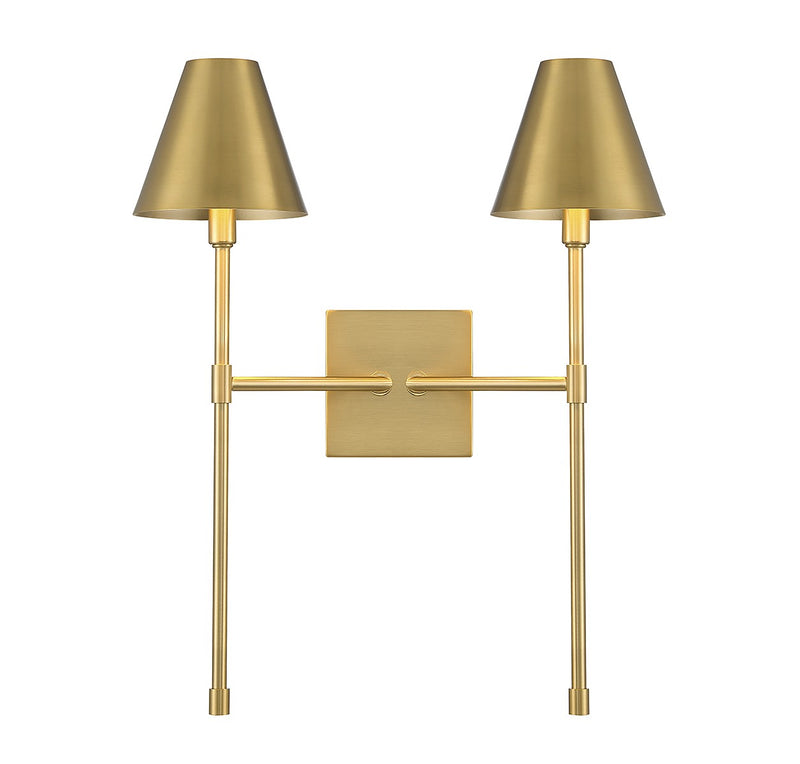 Savoy House 9-5202-2-322 Two Light Wall Sconce, Warm Brass