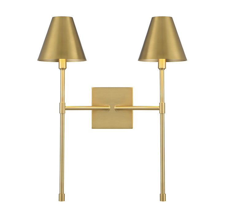 Savoy House 9-5202-2-322 Two Light Wall Sconce, Warm Brass