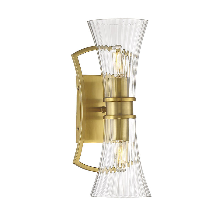 Savoy House 9-9702-2-322 Two Light Wall Sconce, Warm Brass