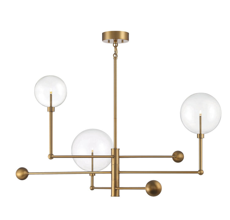 Meridian M100100NB LED Chandelier, Natural Brass