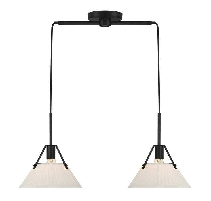 Meridian M100108MBK Two Light Linear Chandelier, Matte Black