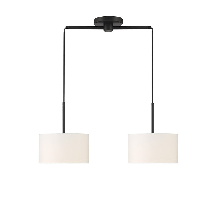 Meridian M100109MBK Two Light Linear Chandelier, Matte Black