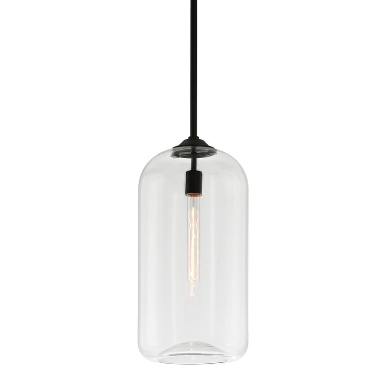 Troy Lighting F5562-SBK One Light Pendant, Soft Black