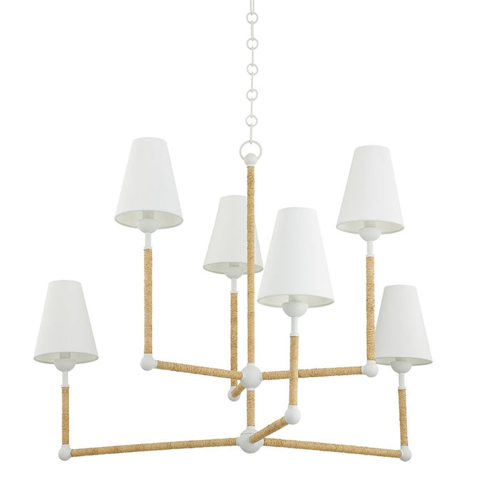 Mitzi H708806-TWH Six Light Chandelier, Textured White