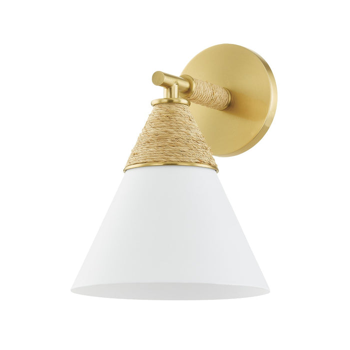 Mitzi H709101-AGB/TWH One Light Wall Sconce, Aged Brass