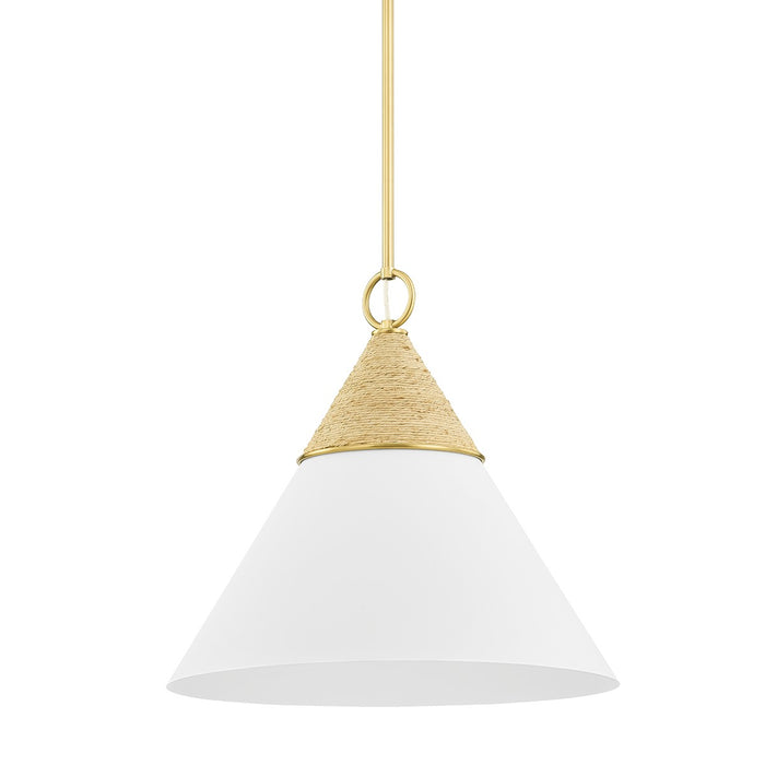 Mitzi H709701L-AGB/TWH One Light Pendant, Aged Brass