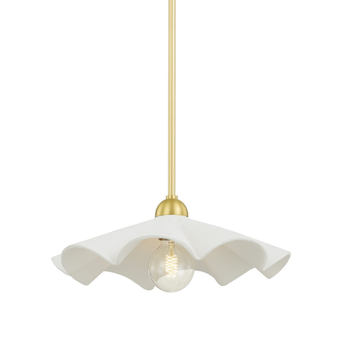 Mitzi H712701-AGB/CTW One Light Pendant, Aged Brass