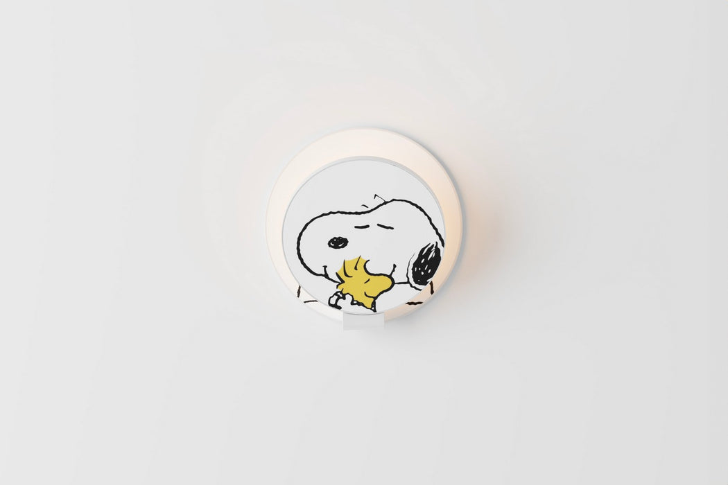 Koncept GRW-S-MWT-SW1-PI LED Wall Sconce, Matte White, Snoopy Woodstock
